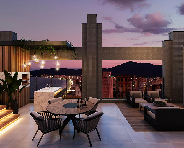 Luxury hotel rooftop