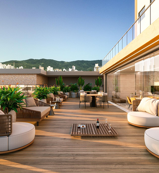 Luxury hotel terrace