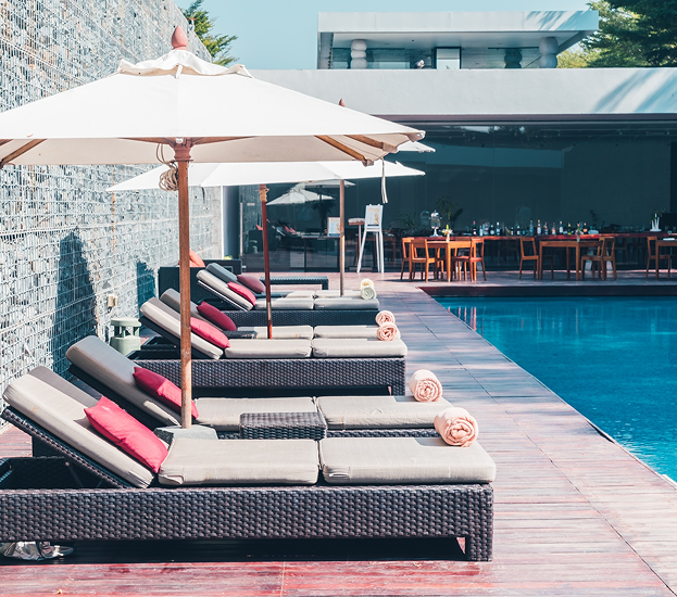 Luxury hotel pool
